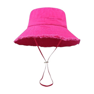 in stock Washed Pure Cotton Hyun-a Ruffed Fisherman's Hat Women's Basin Hat for Shopping and Travel Trendy Personalized Sunshade Hat