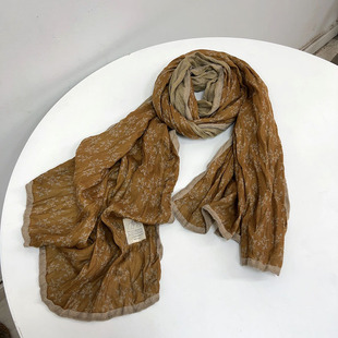 Autumn and Winter new floral scarf fashionable versatile Korean style cotton and linen scarf women's thin breathable shawl artistic retro