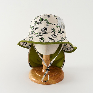 Children's sun hat baby hat boys and girls sun hat basin hat big brim sun hat summer cartoon fisherman hat