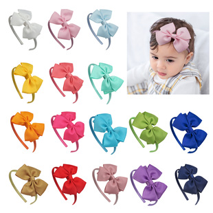 European and American 4inch children's bow headband hair band cross-border thread band jewelry girl's headdress hair accessories manufacturer
