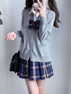 Jk Long-sleeved Cardigan Coat Knitwear Autumn and Winter School Style Stacked Original Sweater Inner Japanese Style