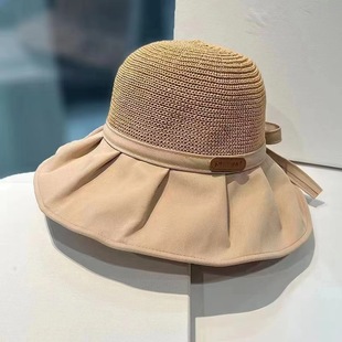 Summer outdoor riding big brim hat Korean anti-ultraviolet sunscreen cap children's face sun hat