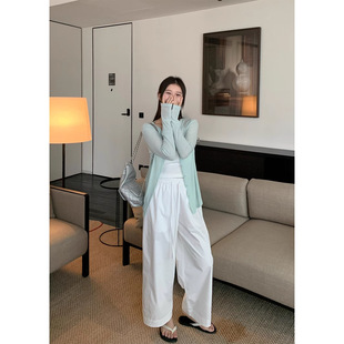 Baisiwang Thin Outer Knitted Cardigan Women's Summer Korean Blouse Sun Protection Jacket Loose Slimming Look Top