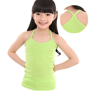 Children's Vest Sling Pure Cotton Summer Children's Boys and Girls Summer Base Women's Underwear Men's I-Character Thin Solid Color