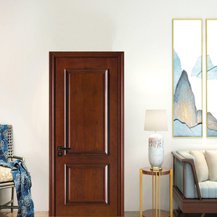 Factory Wholesale Sapele Indoor Log Door Custom Entry Paint Door House Room Door Complete Set of Walnut