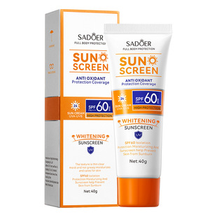 Полный английский SPF60 + солнцезащитный крем 40 г SADOER изоляция УФ солнцезащитный крем трансграничная Внешняя торговля Оптовая торговля