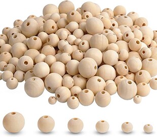 In stock wooden beads 5 ~ 30mm wood color lotus round beads diy beaded loose beads Hemu jewelry accessories factory direct sales
