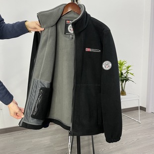 Norwegian Velvet Thickeneded Warm Fleece-lined Outwear Double-layer Cotton Outwear Thick Jacket Cold-resistant Stand Collar Multi-flap Pocket Pants Available in Large Sizes