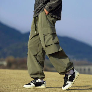 Multi-pocket Crock Pants Men's Outdoor Mountaineering Sports Charge Pants Spring Autumn and Winter Straight Casual Pants Paratrooper Pants