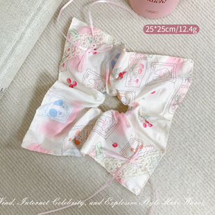 Fairy Tale Dream ~ Cute Cartoon Square Large Intestine Hair Ring Girl's Heart Japanese Style Beautiful Hair Accessories Tie Hair Rope
