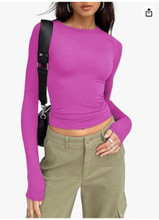 European and American Women's Casual Long-sleeved T-shirt Spring and Autumn Solid Color Slim-fit Pullover T-shirt Women's Street Base Shirt Top