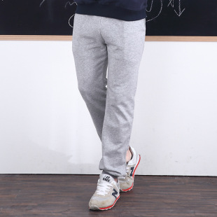 Live explosions winter men and women with fleece-lined thick pants casual sports cotton Korean version of small straight pants printing