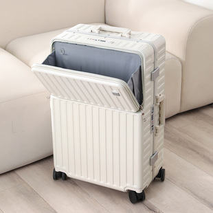 Front opening luggage men's computer boarding password box women's 20-inch multi-function USB charging luggage trolley case