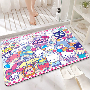 Meng Fun Sanrio диатомовая грязь впитывает воду и быстро сушит коврик для ног в ванной комнате