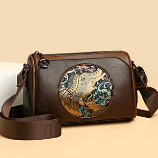 Cross-border Women's Bag New Artistic Fashion Embossed Mother's Bag Three-layer High-end One-shoulder All-match Elegant Crossbody Bag