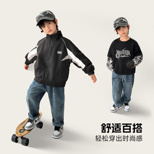Haima's 2025 Spring New Boys' Fashionable Washed Jeans Children's Korean Children's Wear Trousers