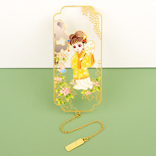 Dream of Red Mansions twelve gold hairpin metal bookmark classical Chinese style birthday gift girl Museum creative gift