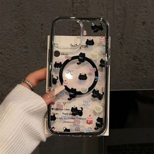 Полный экран котенка бант красочный магнитный всасывание подходит для Apple 16/15iphone1 3XR/MAX Huawei чехол для телефона