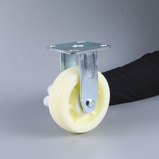 GB heavy white nylon casters 4/5/6/8 inch nylon casters thickened movable brake pp casters wholesale