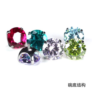 F136 titanium alloy flash Shi Jia Hua zi ear nail ear bone nail ear nail G23 titanium round bottom lip nail human body puncture