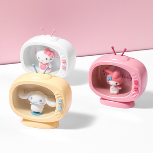 MINISO Famous and Excellent Sanrio Night Light Mini TV Shape Bedroom Bedside Sleeping Girl Table Lamp