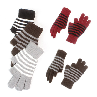 Exposed Two-finger Gloves Knitted Women's Winter Warm Student Writing Woolen Gloves with Fingerless and Split-finger Women's Brushed