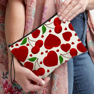 New Love Cherry Cosmetic Bag Student Stationery Pencil Bag Women's Cross-border Multi-functional Portable Storage Bag