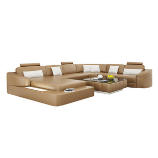 Stricker Leather Sectional with LED Light LED Sofa American Style Luxury House