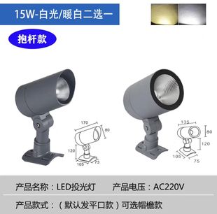 New outdoor landscape projection lamp hoop tree lamp exterior wall COB projection lamp 30W lawn lamp