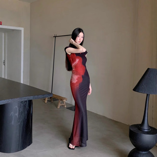 Pure Desire сексуальное черное платье на бретельках с принтом женское летнее платье элегантное облегающее длинное платье с талией.
