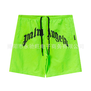 Cross-border factory direct palm angel nylon quick-drying fabric shorts letter printed men's and women's shorts pants tide