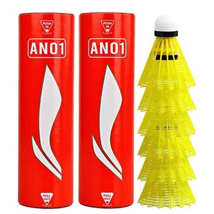 Li Ning оригинальные товары для бадминтона пластиковый нейлоновый мяч устойчивый к игре 6 упаковок тренировочный мяч открытый ветрозащитный мяч AN01 пробковый мяч