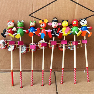 Hand Rocker Drum New Arrival Hand Rocker Wooden Drum Stall Puppet Hand Toy Cartoon Drum