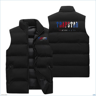 Cross-border export exclusive supply men's clothing autumn and winter season new fashion color matching men's fashion cotton-padded jacket vest back