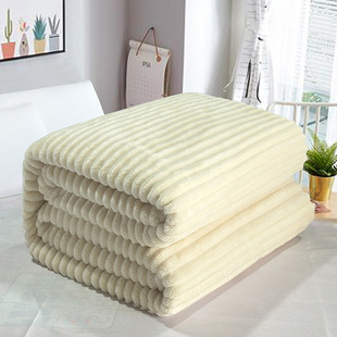 Cross-border wholesale milk velvet striped thickened blanket magic velvet striped blanket flannel blanket nap blanket