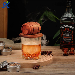Whiskey Smoked suit Cocktail Barrel Smokeer Wooden Smoked Sawdust Fruit Flavor Filter Gift