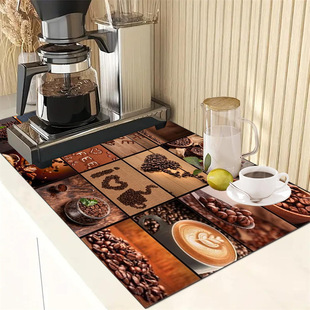 Cross-border Light Luxury Coffee Machine Kitchen Countertop Drain Mat Water Absorbent Washing Table Non-slip Heat Insulation Bowl Mat Mud Absorbent Mat