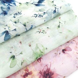 New Chinese style dirty dyed ink painting style butterfly flower blooming Tencel floral fabric spring and summer women's vest skirt fabric