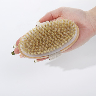 One-Rod two-head bath brush two-piece set adult mud-removing bath long-handle brush holding massage brush wood bath brush