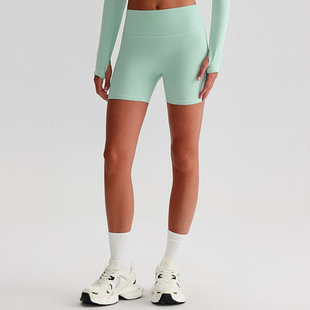 Tight Yoga Three-point Pants Women's Outer Wear Running High Waist Naked Fitness Clothes Riding Pants Peach Hip Sports Shorts