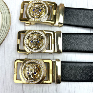 All-match leopard style hollow-out automatic buckle electroplating accessories men's belt business running Jianghu night market belt pants belt