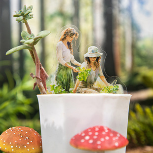 Plant a piece of spring garden landscaping sticker farm garden figure plant decoration hand account material collage