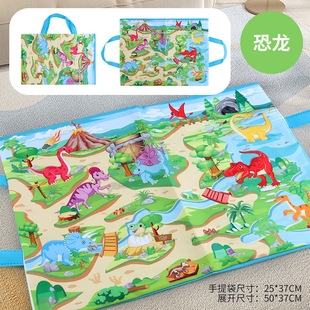 Children's toy parking lot landscape mat can be matched with car parking handbag portable handbag game mat