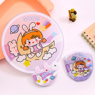 Cartoon Reflector Folding Fan Mini Group Fan Selfie Carry-on Summer Cute Small Fan Portable