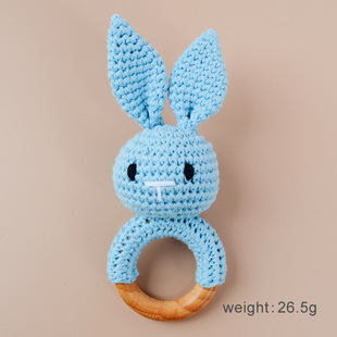 Cross-border crochet animal rattle baby knitted animal doll baby soothing toy gnawing crochet toy