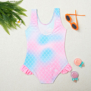 New Children's Swimsuit Women's Large Children's Mermaid one-piece Swimsuit Hot Spring Cute Baby Swimsuit in stock Foreign Trade