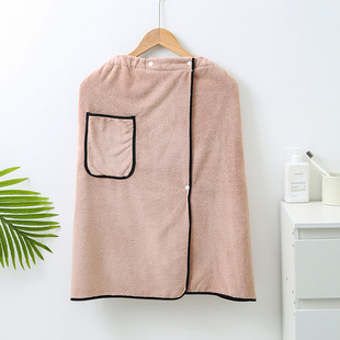 Men's Coral Fleece Bath Skirt Wearing Thickened Bath Towel Soft Absorbent Swimming Beach Bath Towel