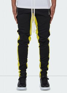 2023 Explosions New High Street Amazon Fashion Brand Sports Pants Stitching One Bar Foot Zipper Pants