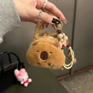 Симпатичный мультфильм осенний и зимний плюшевый капибарий кошелек для девочек сердце наушники защитный чехол чехол для наушников