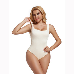European and American-style Body Shaping jumpsuit High Elastic Fabric Belly Tinting Hip Three-dimensional U-collar Bracer Chest Fit Shape Comfortable Wide Shoulder Strap